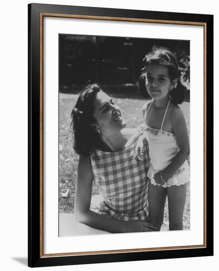 Ana Belen in Garden with Mother Carmen Ordonez-Loomis Dean-Framed Photographic Print