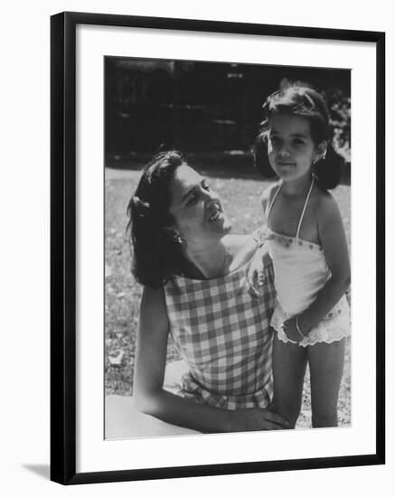 Ana Belen in Garden with Mother Carmen Ordonez-Loomis Dean-Framed Photographic Print