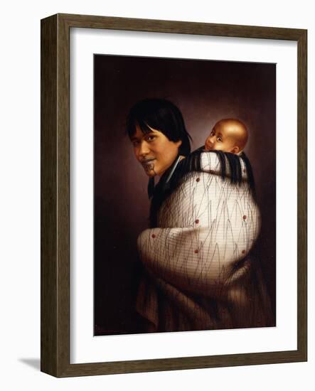 Ana Rupene and Child-Gottfried Lindauer-Framed Giclee Print