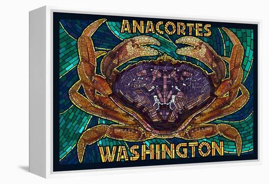 Anacortes, Washington - Dungeness Crab Mosaic-Lantern Press-Framed Stretched Canvas