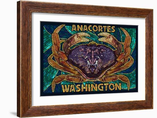 Anacortes, Washington - Dungeness Crab Mosaic-Lantern Press-Framed Premium Giclee Print