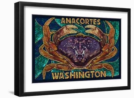 Anacortes, Washington - Dungeness Crab Mosaic-Lantern Press-Framed Art Print