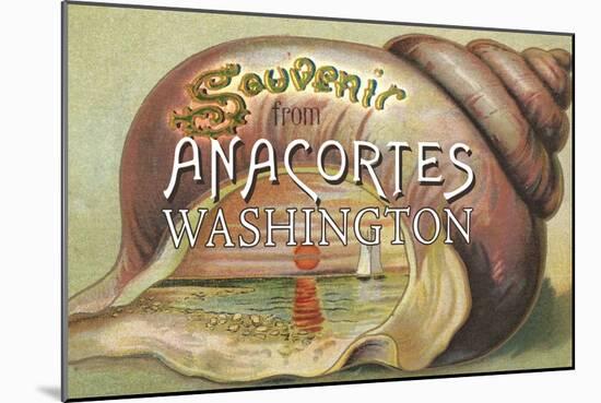 Anacortes, Washington - Shells & Sailboat Souvenir-Lantern Press-Mounted Art Print