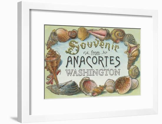 Anacortes, Washington - Shells Souvenir-Lantern Press-Framed Art Print