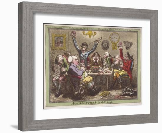 Anacreontick's in Full Song, 1801-James Gillray-Framed Giclee Print