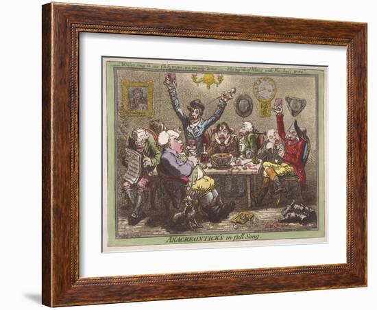 Anacreontick's in Full Song, 1801-James Gillray-Framed Giclee Print