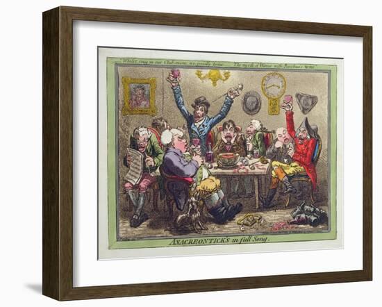 Anacreontick's in Full Song, Published by Hannah Humphrey in 1801-James Gillray-Framed Giclee Print