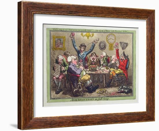 Anacreontick's in Full Song, Published by Hannah Humphrey in 1801-James Gillray-Framed Giclee Print