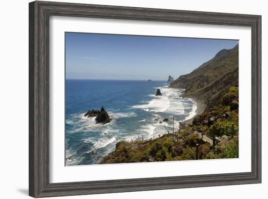 Anaga mountains, coast with view to the Atlantic, Tenerife, Canary Islands, Spain-Joachim Jockschat-Framed Photographic Print