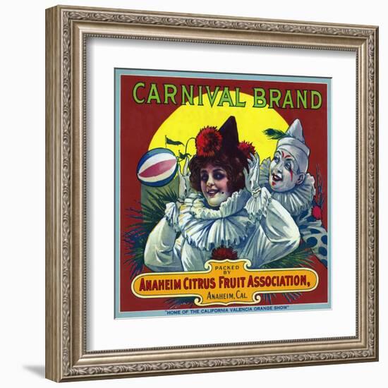 Anaheim, California, Carnival Brand Citrus Label-Lantern Press-Framed Art Print