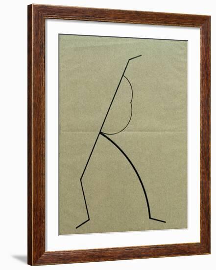 Analytical Drawing after Photos of Dancing 2, 1925-Wassily Kandinsky-Framed Giclee Print