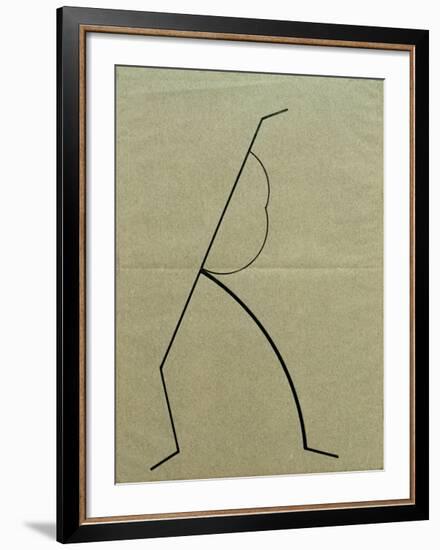 Analytical Drawing after Photos of Dancing 2, 1925-Wassily Kandinsky-Framed Giclee Print