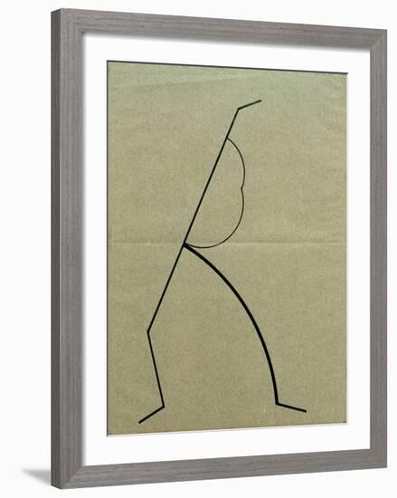 Analytical Drawing after Photos of Dancing 2, 1925-Wassily Kandinsky-Framed Giclee Print