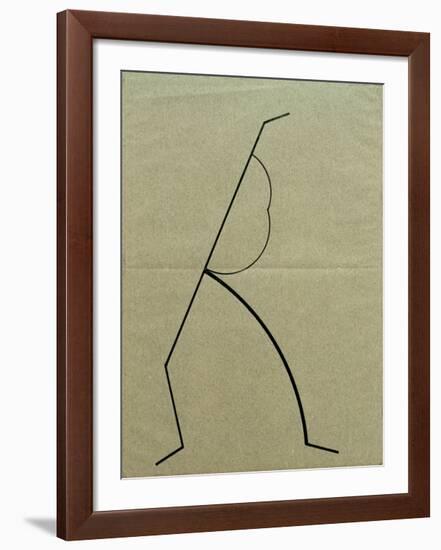 Analytical Drawing after Photos of Dancing 2, 1925-Wassily Kandinsky-Framed Giclee Print