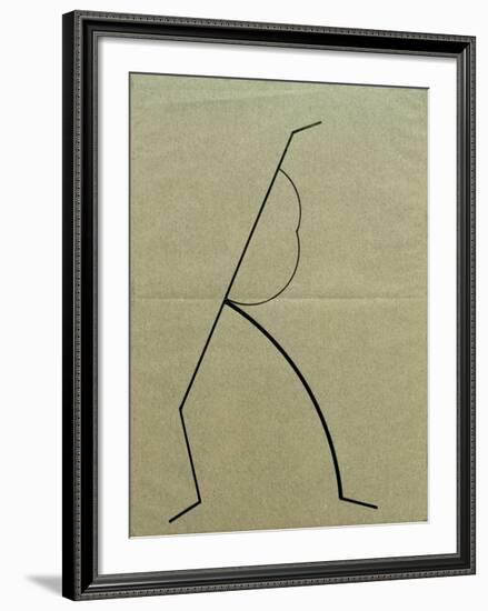 Analytical Drawing after Photos of Dancing 2, 1925-Wassily Kandinsky-Framed Giclee Print