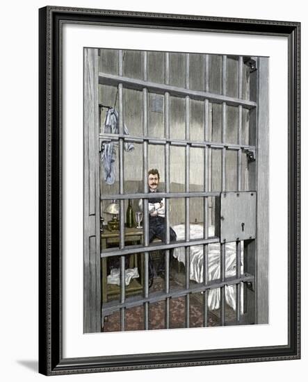 Anarchist August Spies in His Cell after the Haymarket Riot, Chicago, 1887-null-Framed Giclee Print