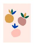 Abstract Peaches with Leaves in a Trendy Minimalist Style. Vector Collage Illustrations from Paper-ANASTASIIA DMITRIEVA-Premier Image Canvas