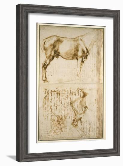 Anatomic Horse Study, 1504-Michelangelo Buonarroti-Framed Giclee Print