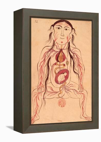 Anatomical Diagram of a Woman and Her Foetus-Mansour B. Eliyas Chirazi-Framed Premier Image Canvas