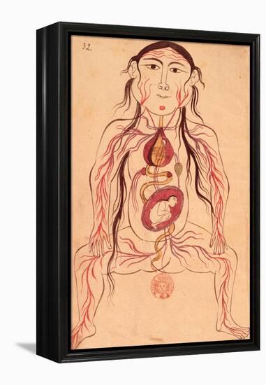 Anatomical Diagram of a Woman and Her Foetus-Mansour B. Eliyas Chirazi-Framed Premier Image Canvas