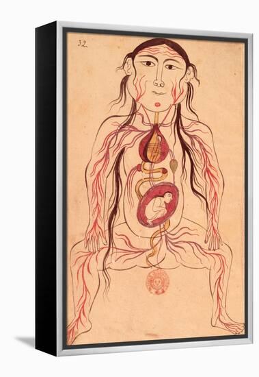 Anatomical Diagram of a Woman and Her Foetus-Mansour B. Eliyas Chirazi-Framed Premier Image Canvas