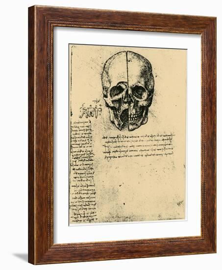 Anatomical Sketch of a Human Skull, C1472-1519-Leonardo da Vinci-Framed Giclee Print