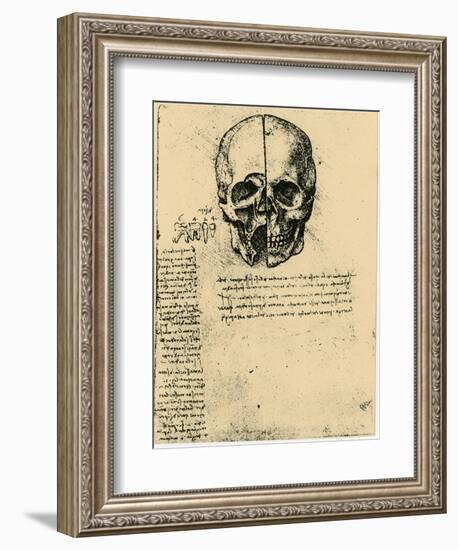 Anatomical Sketch of a Human Skull, C1472-1519-Leonardo da Vinci-Framed Giclee Print