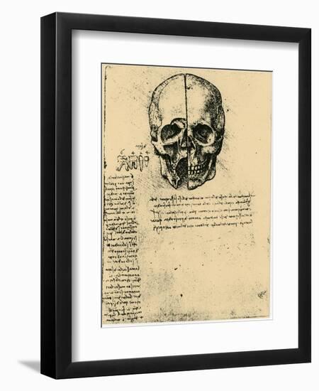 Anatomical Sketch of a Human Skull, C1472-1519-Leonardo da Vinci-Framed Giclee Print