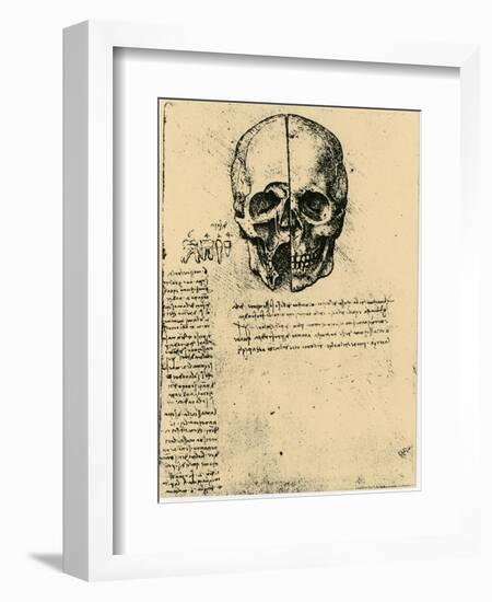 Anatomical Sketch of a Human Skull, C1472-1519-Leonardo da Vinci-Framed Giclee Print