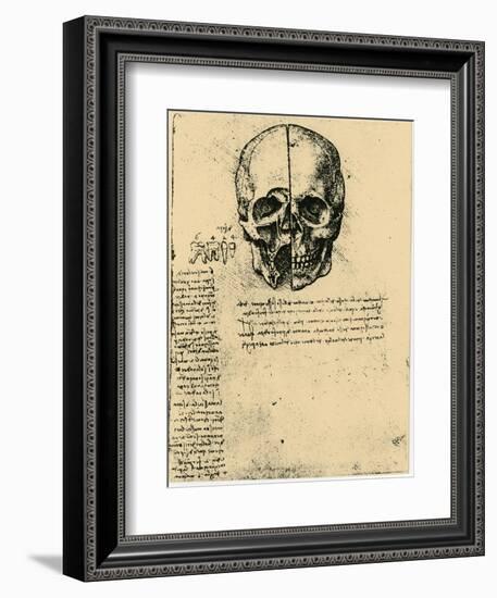 Anatomical Sketch of a Human Skull, C1472-1519-Leonardo da Vinci-Framed Giclee Print