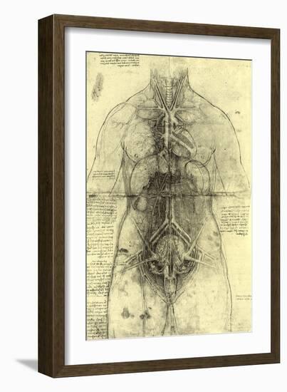 Anatomical Structure-Leonardo da Vinci-Framed Giclee Print