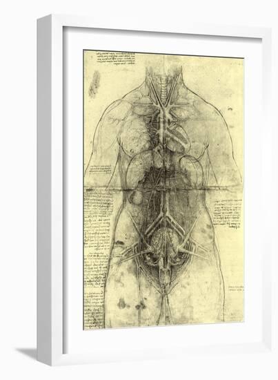 Anatomical Structure-Leonardo da Vinci-Framed Giclee Print