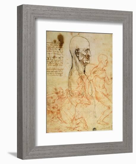 Anatomical Studies, circa 1500-07-Leonardo da Vinci-Framed Giclee Print