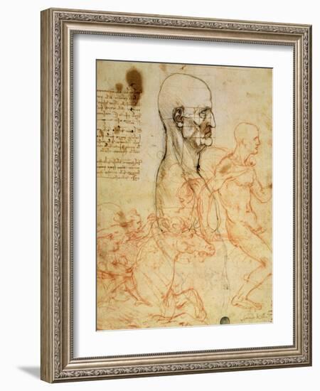 Anatomical Studies, circa 1500-07-Leonardo da Vinci-Framed Giclee Print