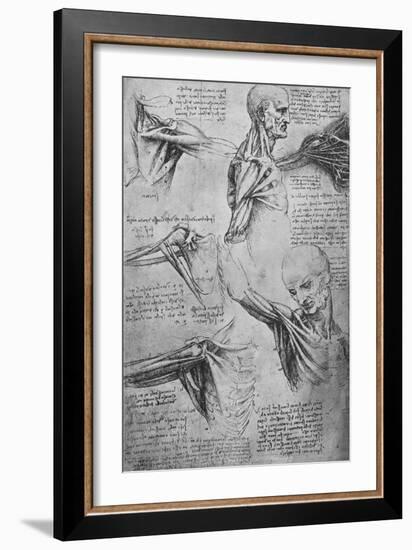 'Anatomical Studies of a Man's Neck and Shoulders', c1480 (1945)-Leonardo Da Vinci-Framed Giclee Print