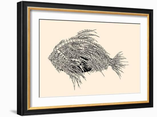 Anatomy of a Fish. Robot Spiked Fish.-RYGER-Framed Art Print