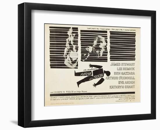 Anatomy of a Murder, Lee Remick, Ben Gazzara, James Stewart, 1959-null-Framed Premium Giclee Print