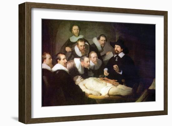 Anatomy of Dr. Tulp-Rembrandt van Rijn-Framed Art Print