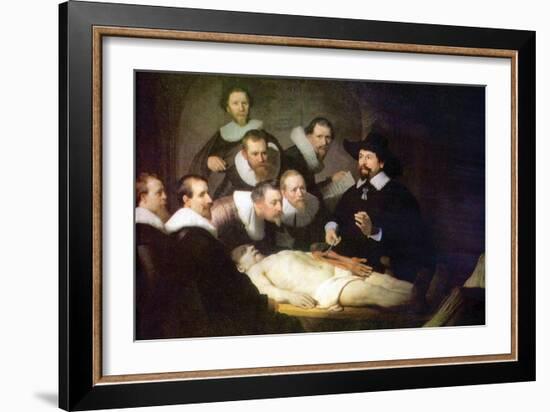 Anatomy of Dr. Tulp-Rembrandt van Rijn-Framed Art Print