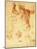 Anatomy Sketches (Libyan Sibyl)-Michelangelo Buonarroti-Mounted Giclee Print