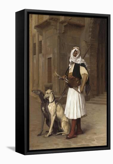 Anaute Avec Deux Chiens Whippets, 1867-Jean Leon Gerome-Framed Premier Image Canvas