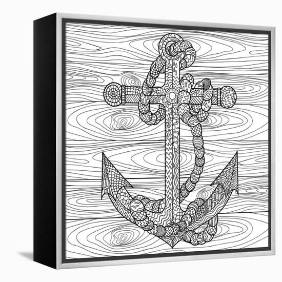 Anchor and Rope-null-Framed Stretched Canvas