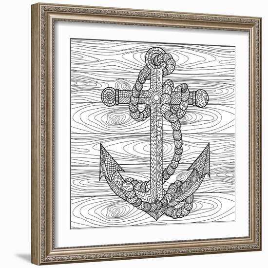 Anchor and Rope-null-Framed Art Print