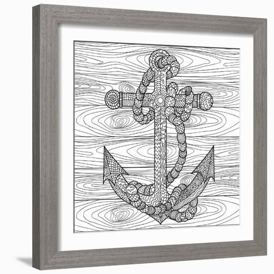 Anchor and Rope-null-Framed Art Print