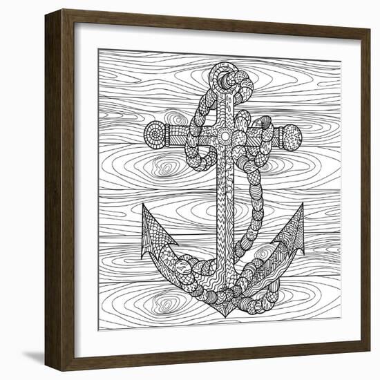 Anchor and Rope-null-Framed Art Print