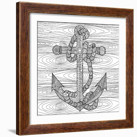 Anchor and Rope-null-Framed Art Print