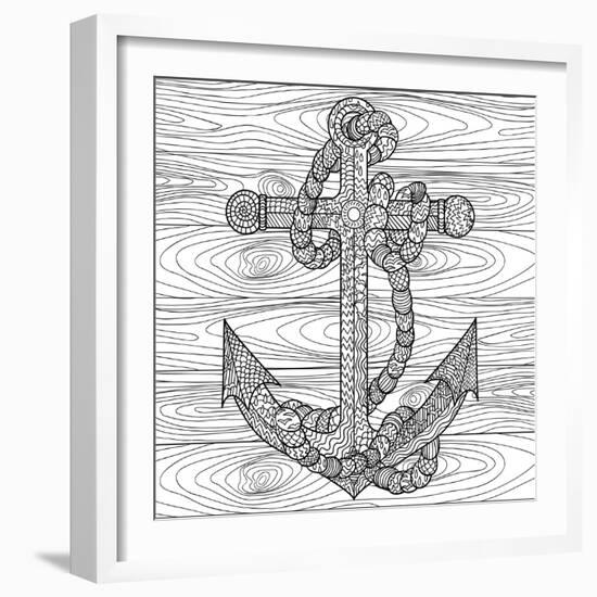 Anchor and Rope-null-Framed Art Print