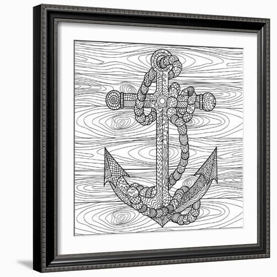 Anchor and Rope-null-Framed Art Print