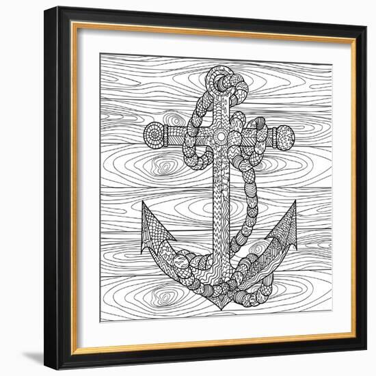 Anchor and Rope-null-Framed Art Print