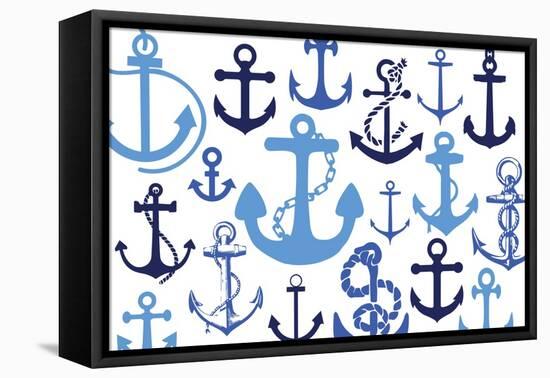 Anchor Blues 1-Melody Hogan-Framed Stretched Canvas